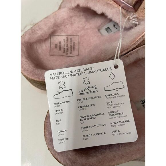 Birkenstock Arizona Shearling Suede Leather Size 38 - Picture 11 of 12